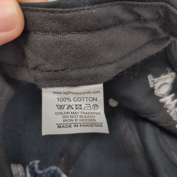 Townies Strapback Hat Black One Size Adjustable Embroidered Vented Holes Cotton - Picture 8 of 8